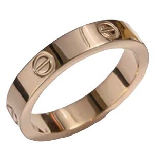 Retro Geometric Rose Gold Filled Stainless Steel Love Ring size 8.5